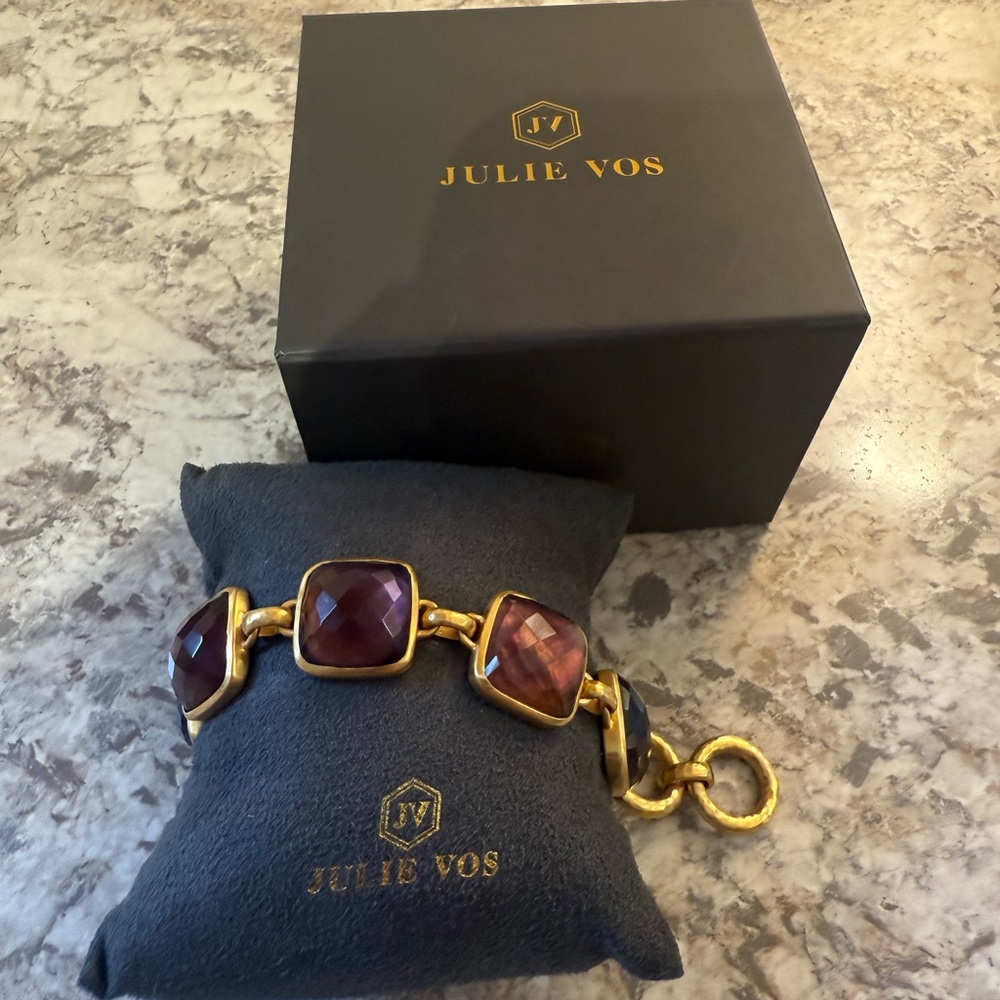 Julie Vos bracelet RARE Catalina Amethyst purple (Bordeaux)